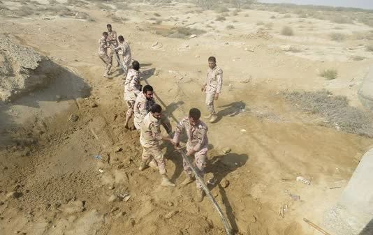 انهدام خط لوله انتقال سوخت قاچاق در سواحل ميناب